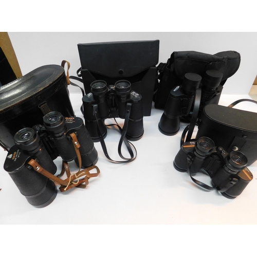 296 - Four pairs of binoculars - incl. Mark Scheiffel, Zennox etc.