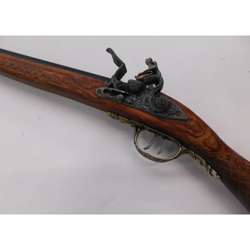 531 - Replica double barrelled flint lock shot gun