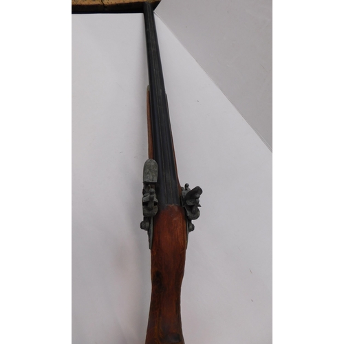 531 - Replica double barrelled flint lock shot gun