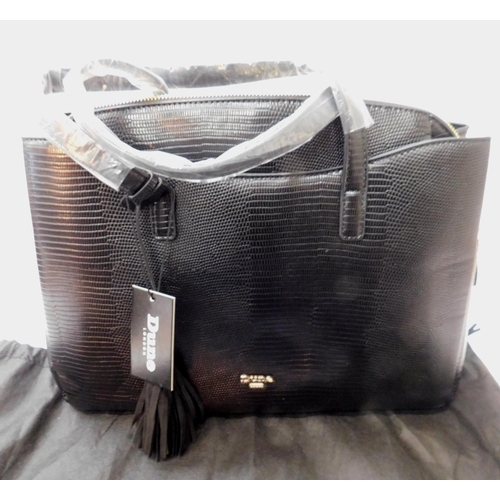 67 - Dune of London - black, synthetic large shoulder bag