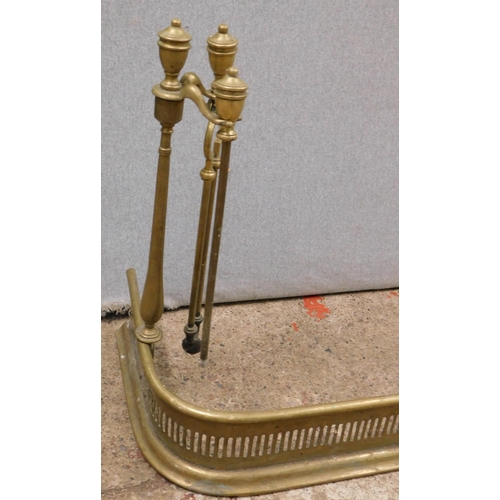 96 - Vintage brass fender with built in companions - either side