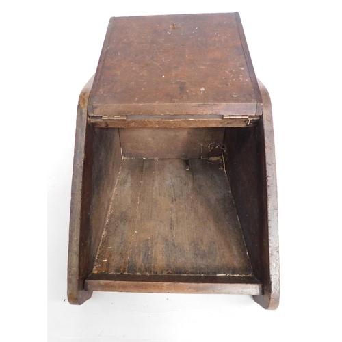 100 - Edwardian oak coal purdonium - coal scuttle