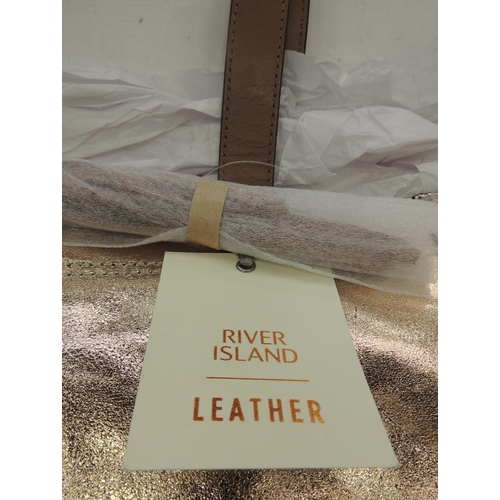 137 - Large gold River Island beach bag - new with tags