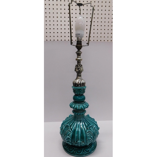 292 - Large majolica lamp W/O - European plug