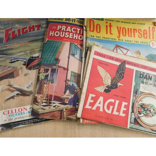 89 - Box of vintage magazines - various titles incl. Eagle, Flight, Practical Householder