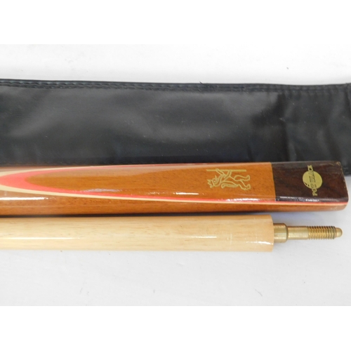 97A - Two piece 'Pot Black' snooker cue with case