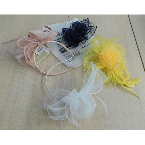 418 - Four fascinators - unused - various colours and styles