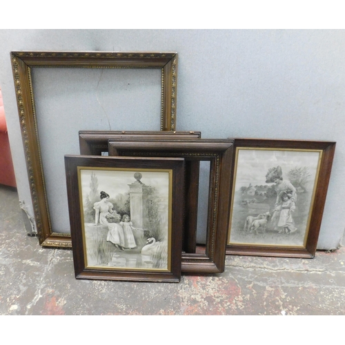 98 - Selection of antique frames and framed prints