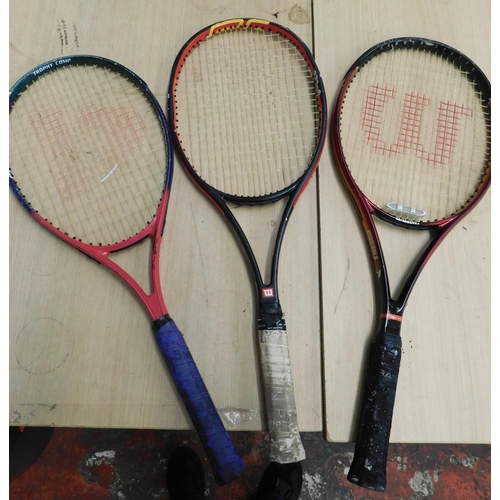 79 - Three tennis rackets including Donnay