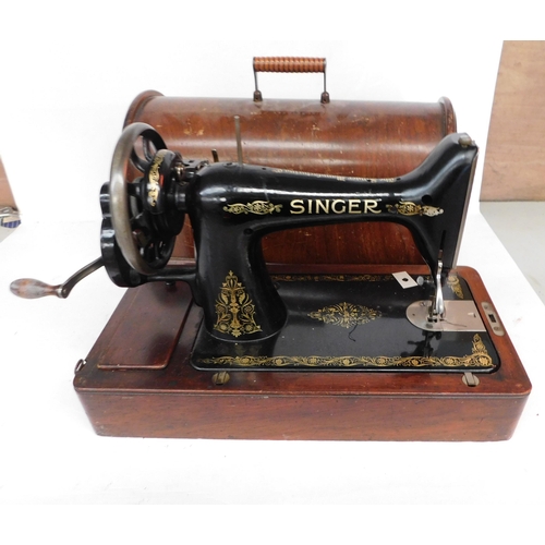 118 - Hand cranked Singer sewing machine