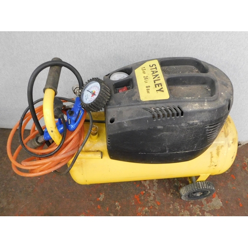 124 - Stanley 1.5HP 24L 8-bar compressor W/O