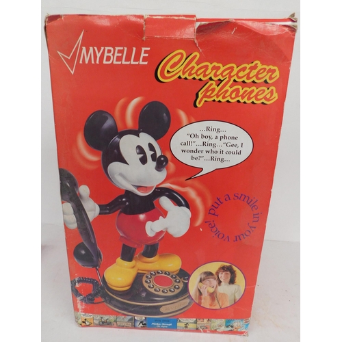 134 - Boxed Mickey Mouse character phone - W/O