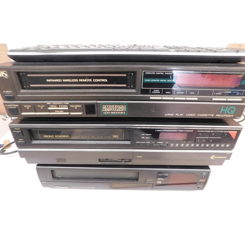 76A - Three VHS recorders; Amstrad, Samsung and Panasonic - all unchecked - plus keyboard