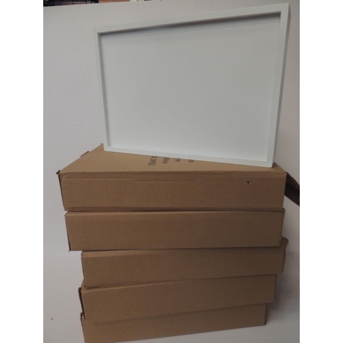 114 - Six white and black wall hanging photo blocks - approx. 21