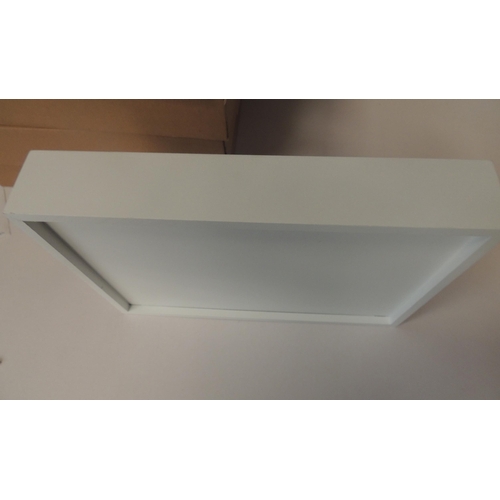 114 - Six white and black wall hanging photo blocks - approx. 21