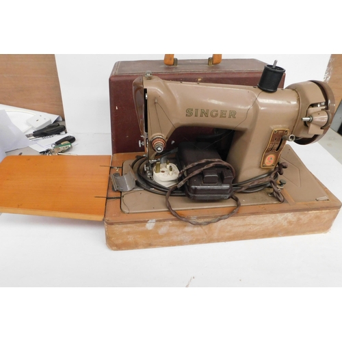 105 - Vintage Singer sewing machine with case