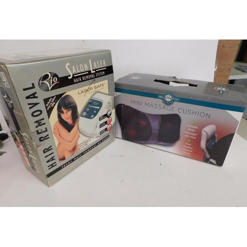 106 - Salon laser hair removal system and mini massager - both W/O