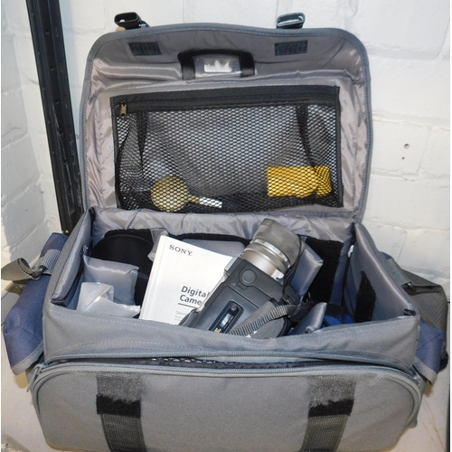 69 - Sony camcorder with case and accessories