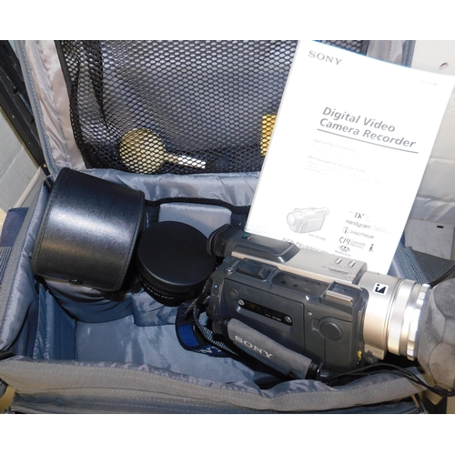 69 - Sony camcorder with case and accessories