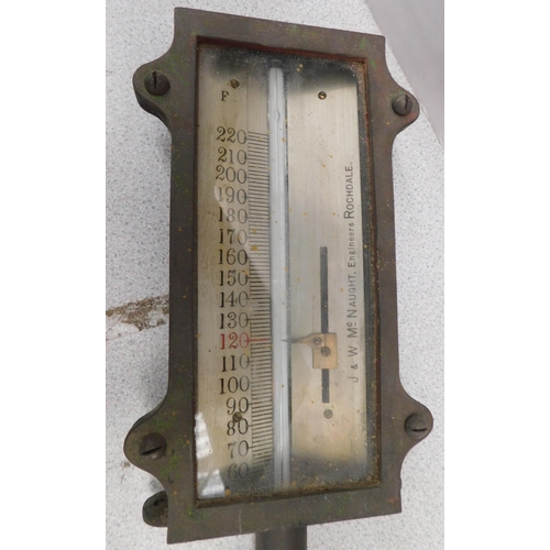 93 - Vintage mercury stick thermometer - by J&W McNaught, Rochdale