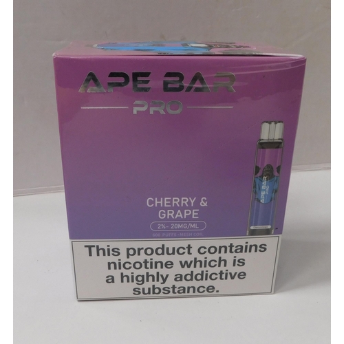 157 - New/sealed Ape Bar Pro vapes 10pcs - Cherry and Grape