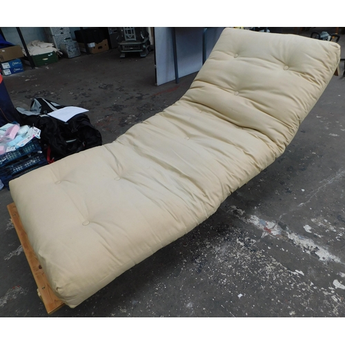 224 - Wooden futon with mattress