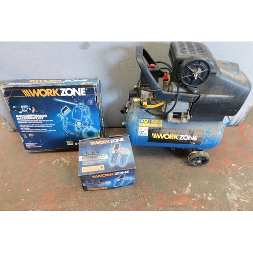 Workzone compressor W/O with accessory kit and boxed regulator