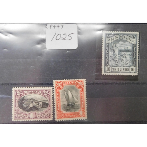 Three Maltese King Edward period stamps - fine examples - unmounted/mounted