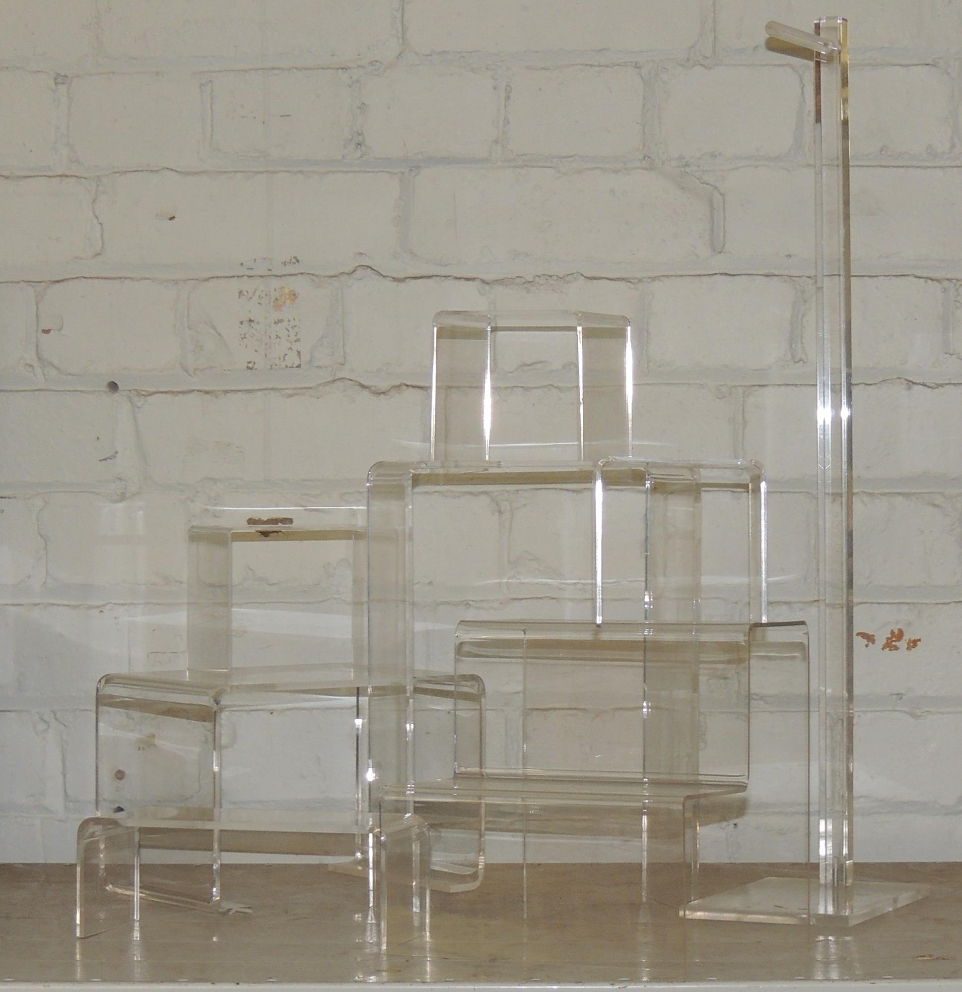 Selection of clear perspex display stands