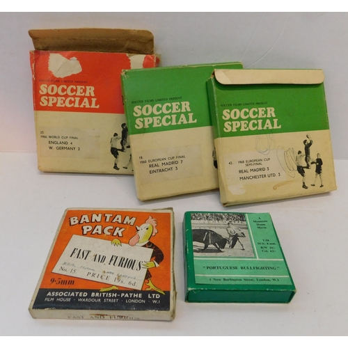 376 - Vintage film reels incl; football and bull fighting