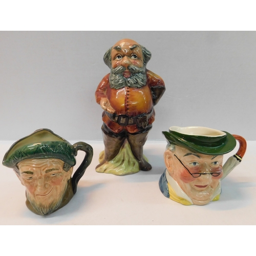 480 - The Shakespeare collection 'Falstaff' Sylvac Mr Pick Wick and Royal Doulton 'Auld Mac' toby jugs