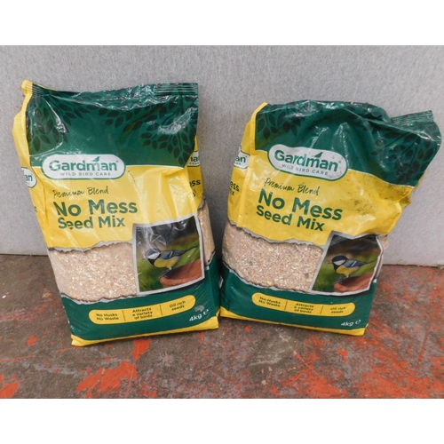16 - Two new 4KG Gardman wild bird care; No Mess, seed mix bird food...