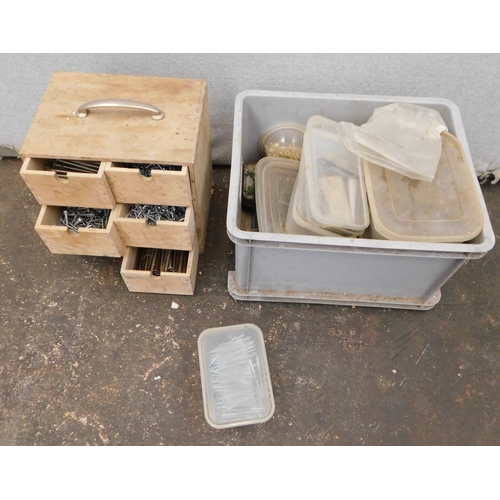 19 - Two boxes of screws and nails...