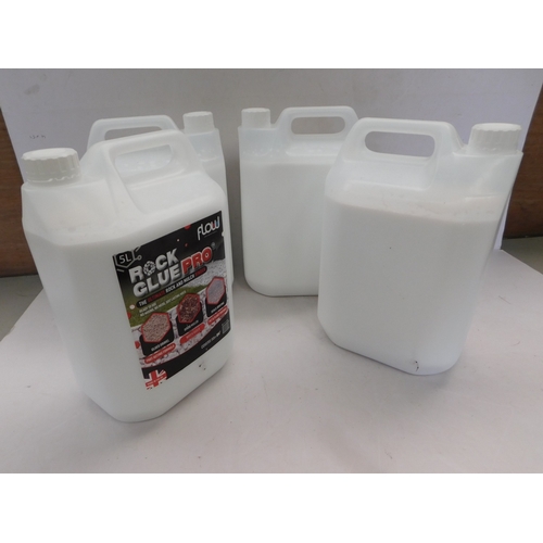44 - Four 5L Rok glue (3x no labels)...