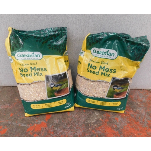 46 - Two new 4KG Gardman wild bird care; No Mess, seed mix bird food...