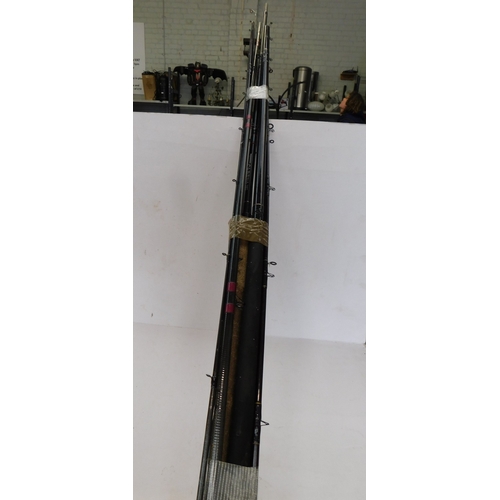 Three ledger fishing rods and float rod
