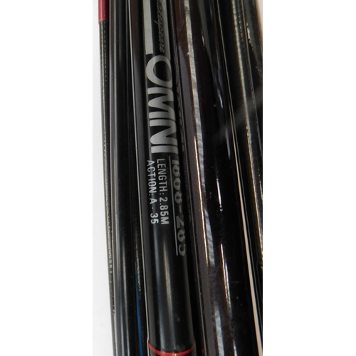 Three ledger fishing rods and float rod