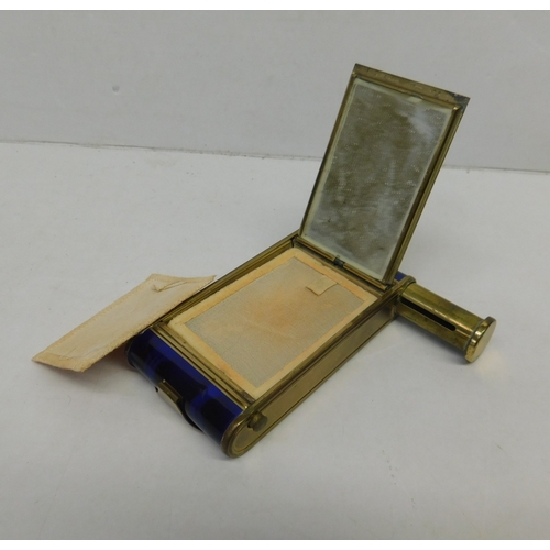 368 - Antique compact/vanity case with mother of pearl detail