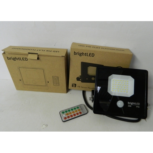 685 - Two bright LED PIR sensor floodlights with remote control