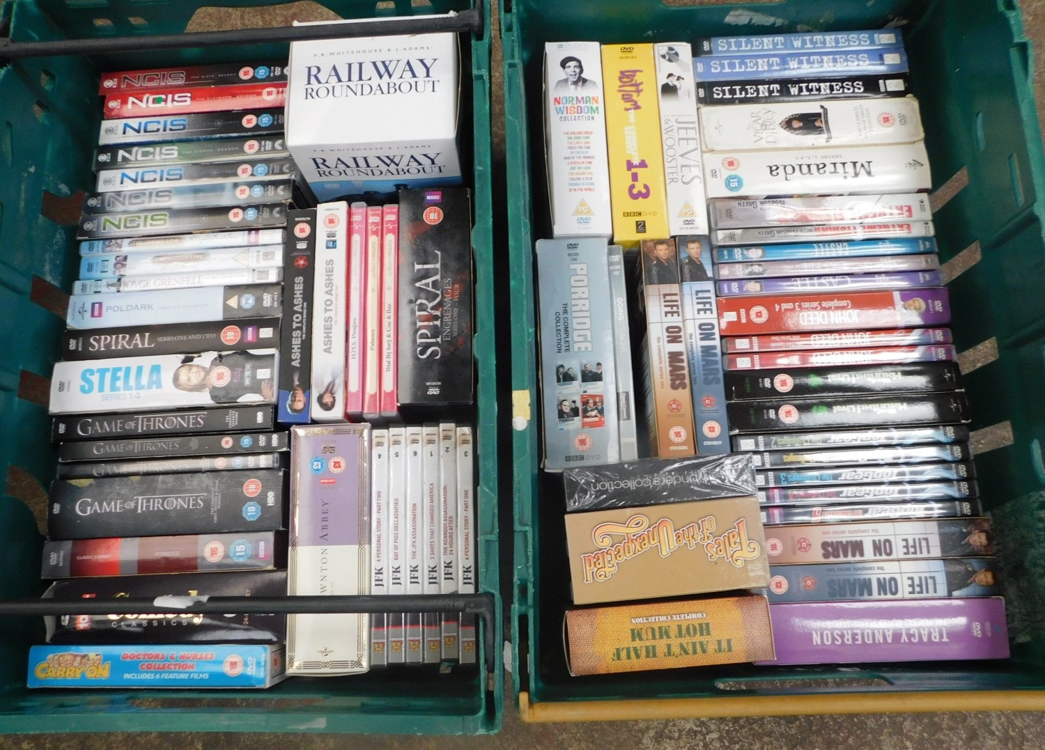 Two boxes of DVDs - all box sets