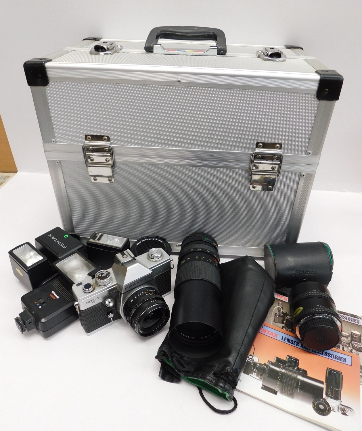 Large camera with case, lenses and accessories