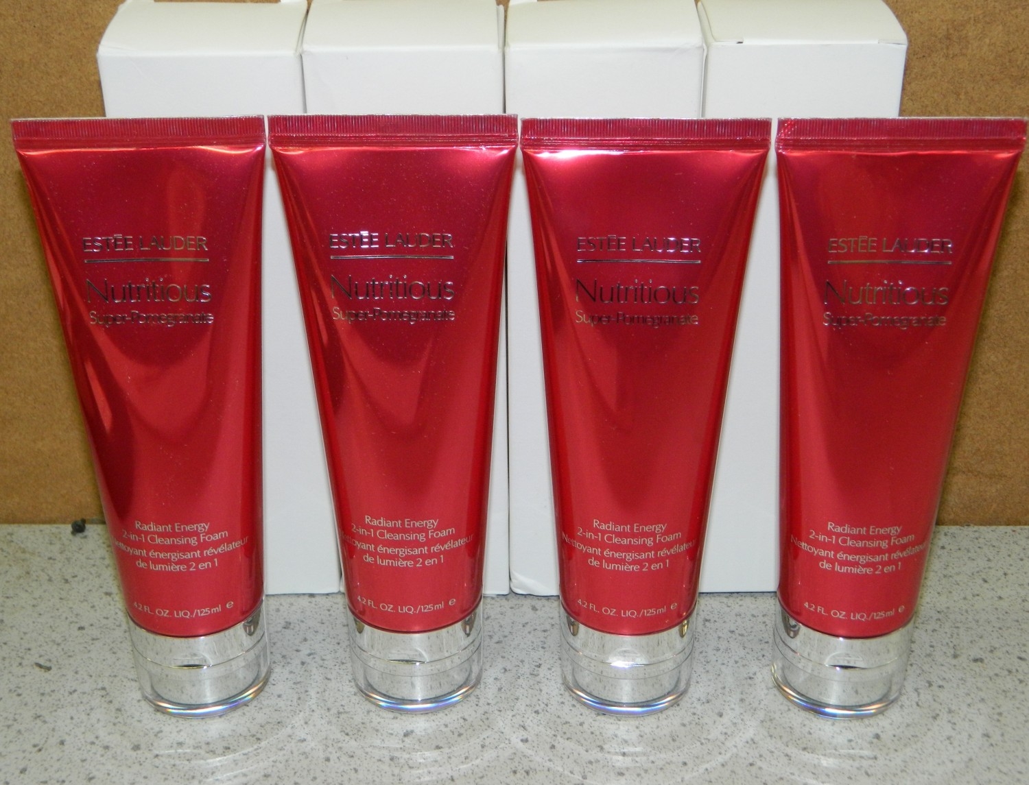 Four new Estee Lauder nutritious radiant energy 2in1 cleansing foams ...