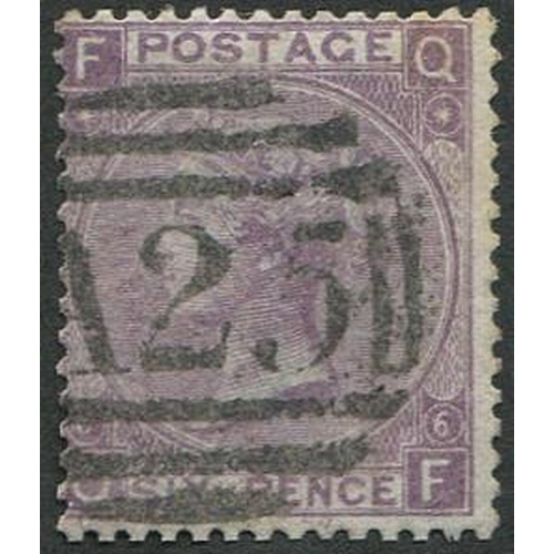 123 - 6d SG 104, Pl.6 'Lilac' 'A25' (MALTA) good strike, fresh on this scarce plate. (c. £185 as GB)