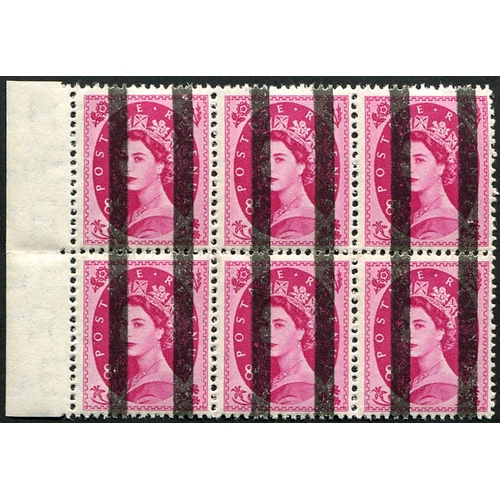 337 - 1955 8d SG 550 'P.O. TRAINING BARS' on block of six U/M, marginal.