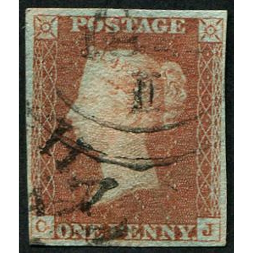 7 - 1d Pl.24 'CJ' 'TOWN CDS, (possibly 'Cheltenham.1844'), two strikes, good four margins (c. £800)