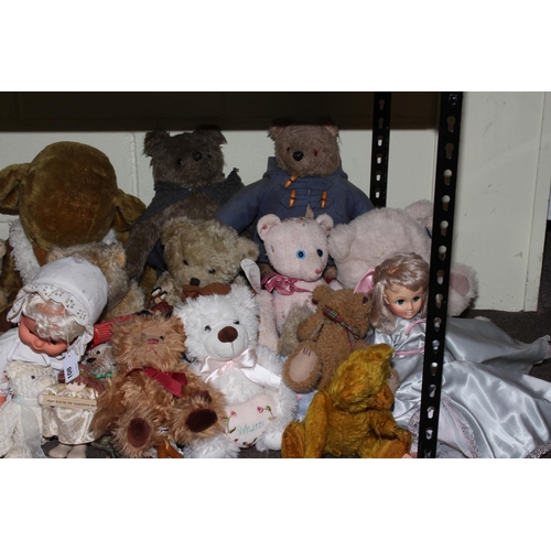 108 - Good collection of teddies and dolls including Dean Bear, Millennium 2000 Collection, Merrythought, ... 