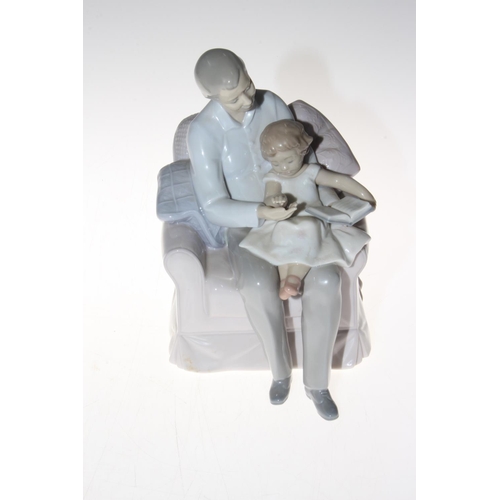 12 - Lladro 'Grandfathers Stories', No. 6979, 20.5cm, with box and certificate. Condition: Good.