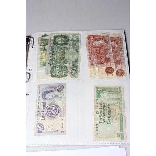 142 - Folder containing British, Scottish, Commonwealth and Foreign bank notes.