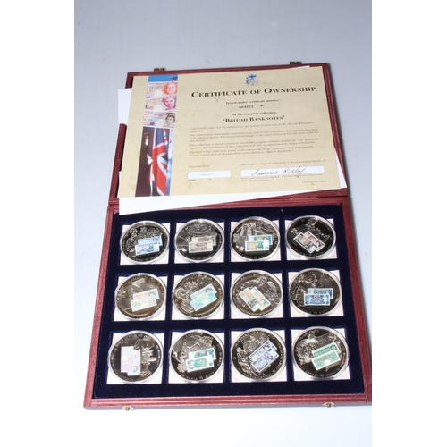 143 - Three coin boxes containing 1822 Geo. IV Crown, 3 x 1oz .999 silver coins, seventeen £5 coins, set o... 