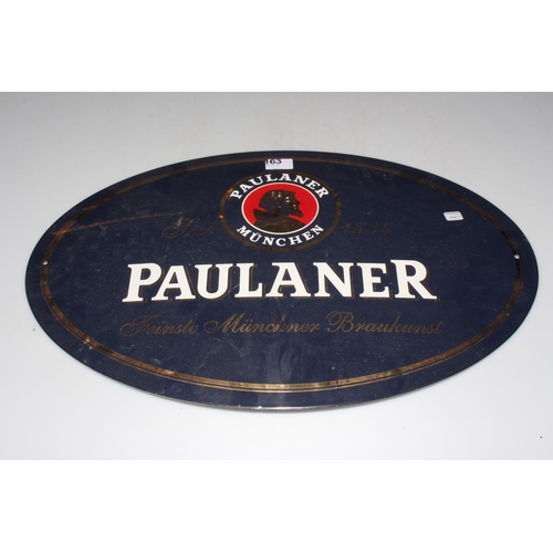 163 - Paulaner Brewer metal sign.